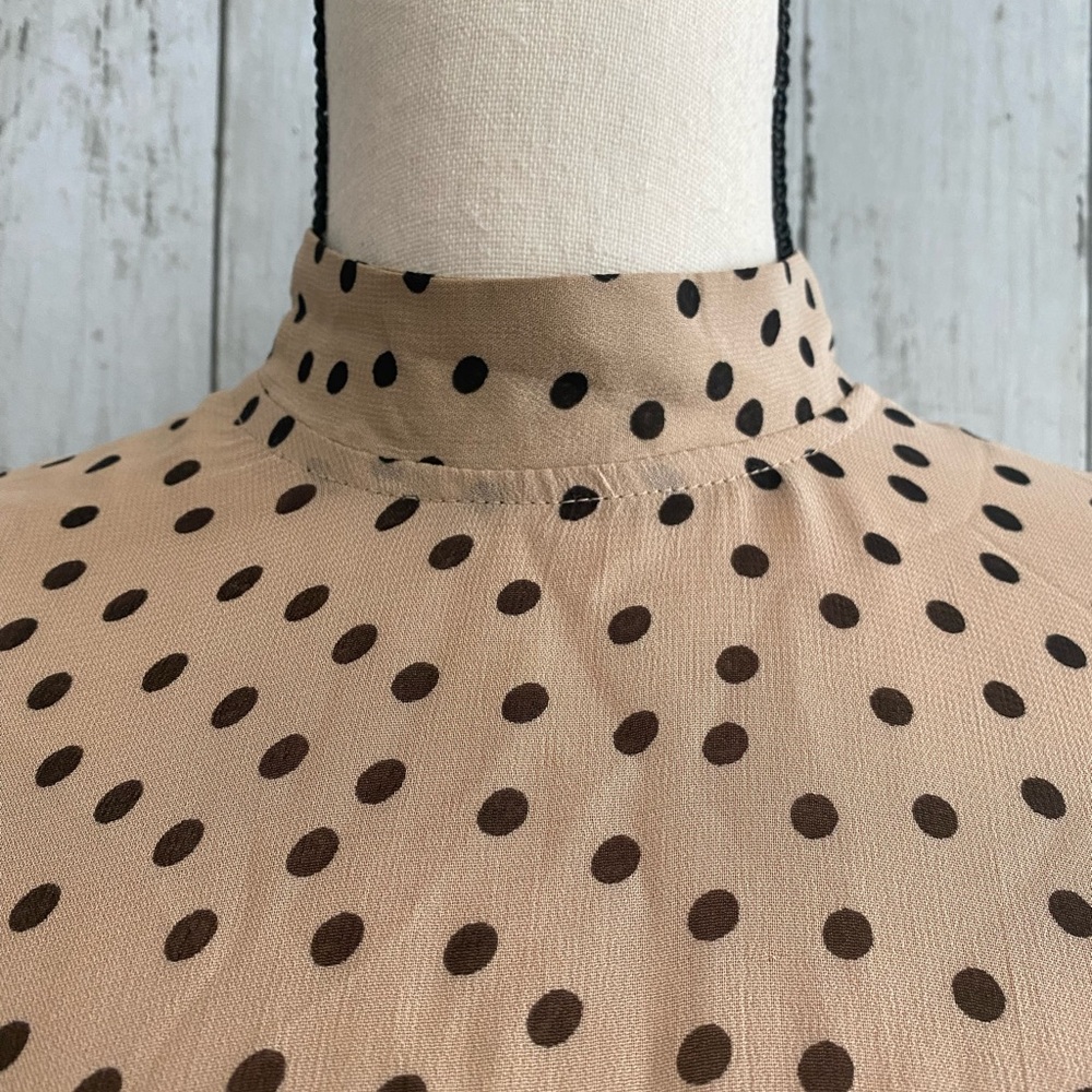 New GANNI Georgette Crepe Polka Dot Dress - Picture 6 of 16